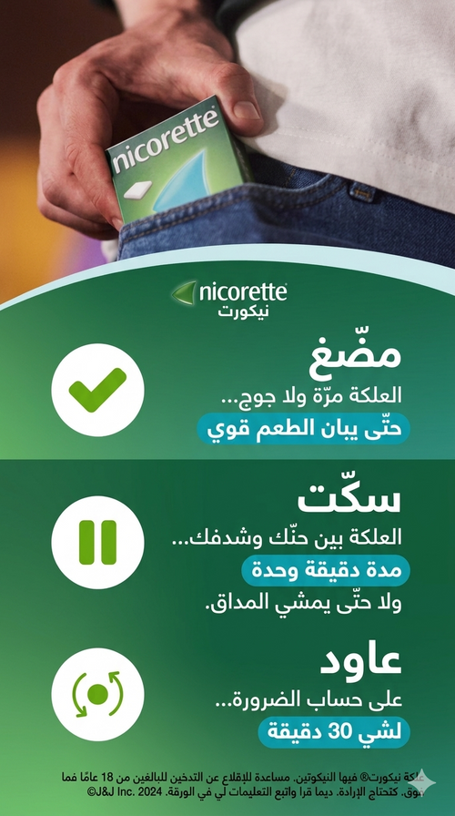 Nicorette 2 blisters de 15 gommes (30 gommes)